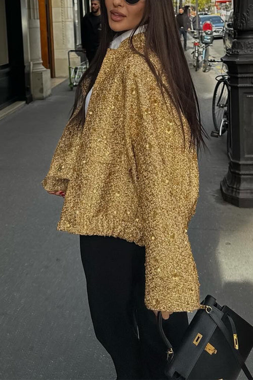 Lune London | Collar Zip Pocket Sequin Jacket