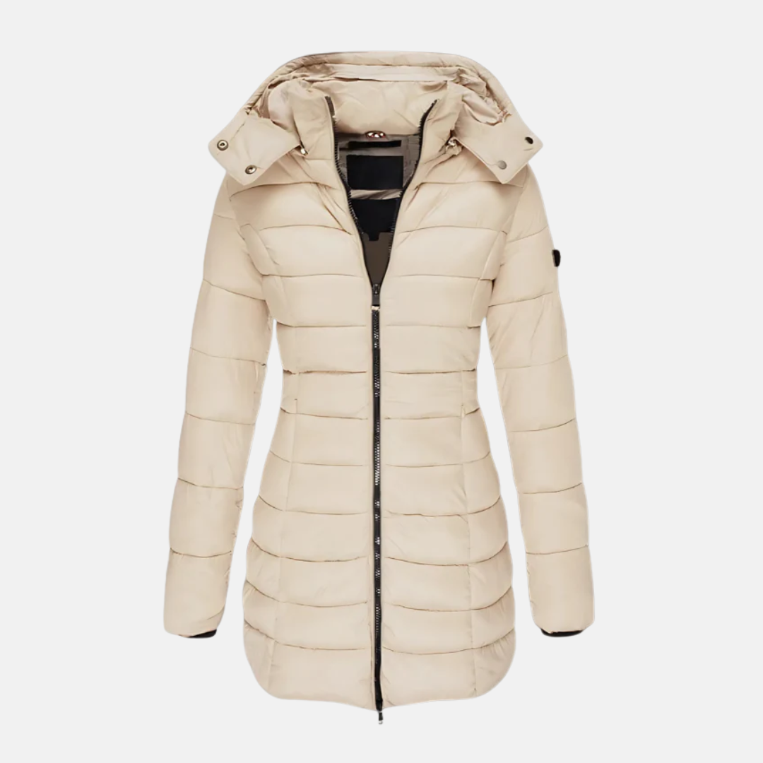 Lune London | Puffer jacket - Slim Fit - Mid length - With hood - Ribbed cuffs