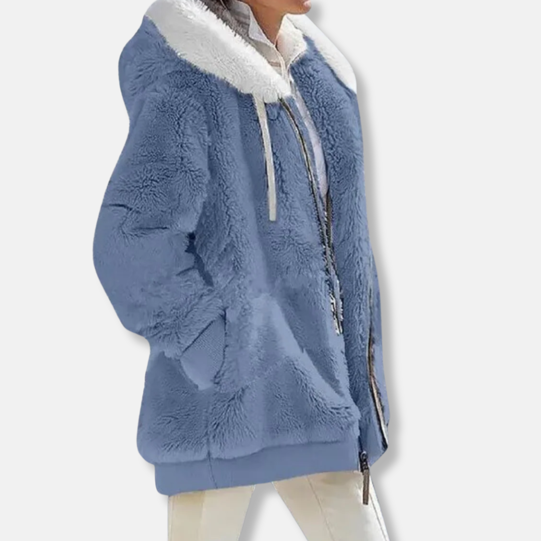 Lune London | Fleece Oversized Fleece Jacket - Hooded Zip Jacket