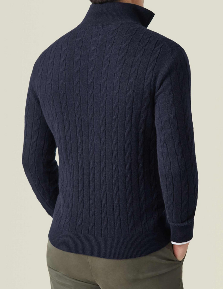 Lune London | Twisted knit sweater with zipper - Elegant sweater for work and leisure