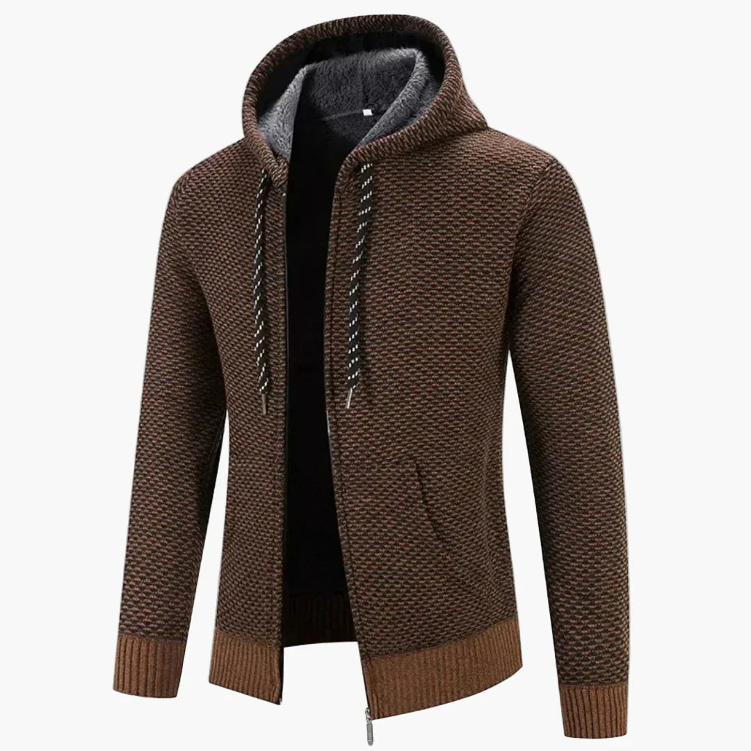 Lune London | Knitted Hoodie for Autumn and Winter - Comfortable Casual Hoodie with Zipper