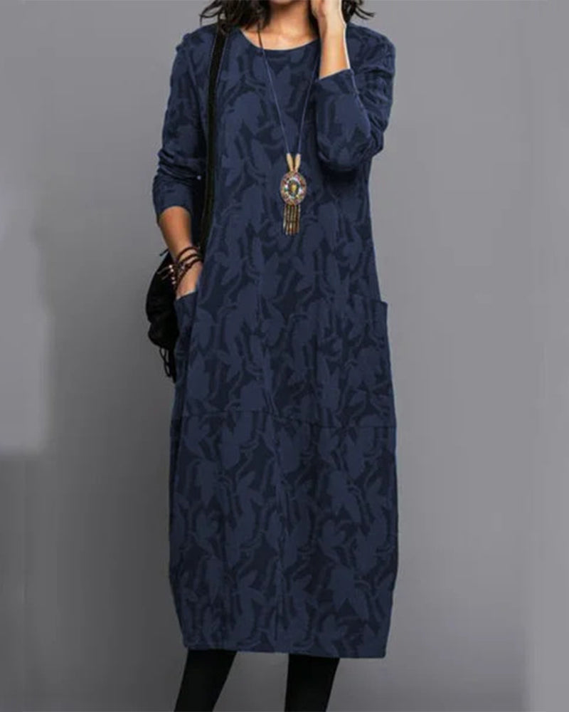 Lune London - Long sleeve dress with pockets and print