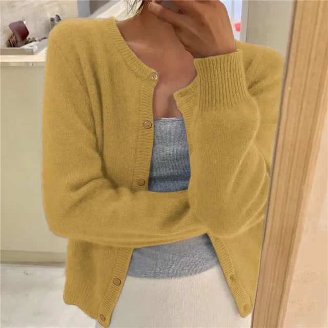 Chic Und Stil | Knit Women's Jacket Solid Color for Comfort