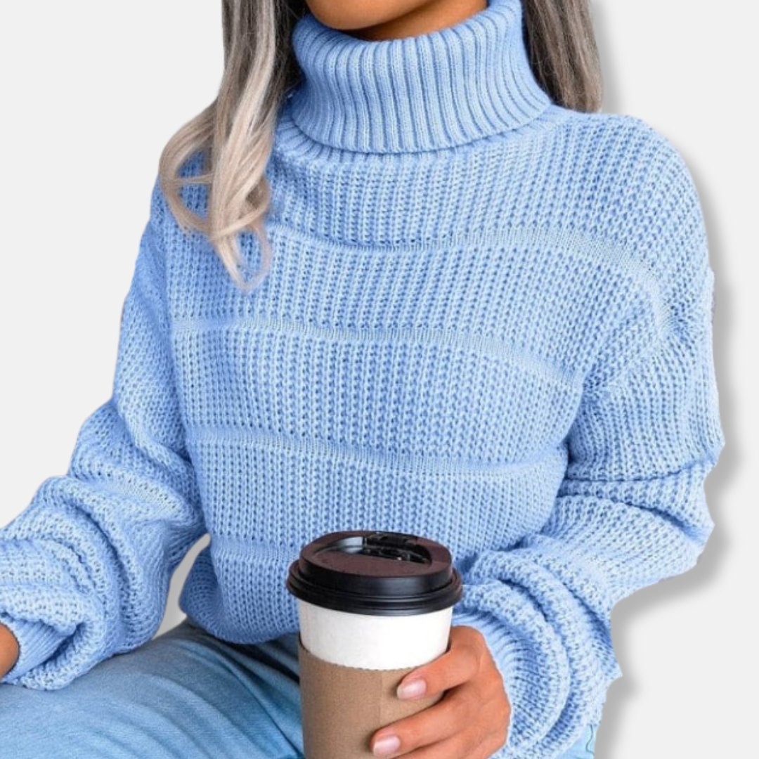 Lune London | Turtleneck sweater - Soft knit material - Ribbed look - Loose fit - Long sleeves
