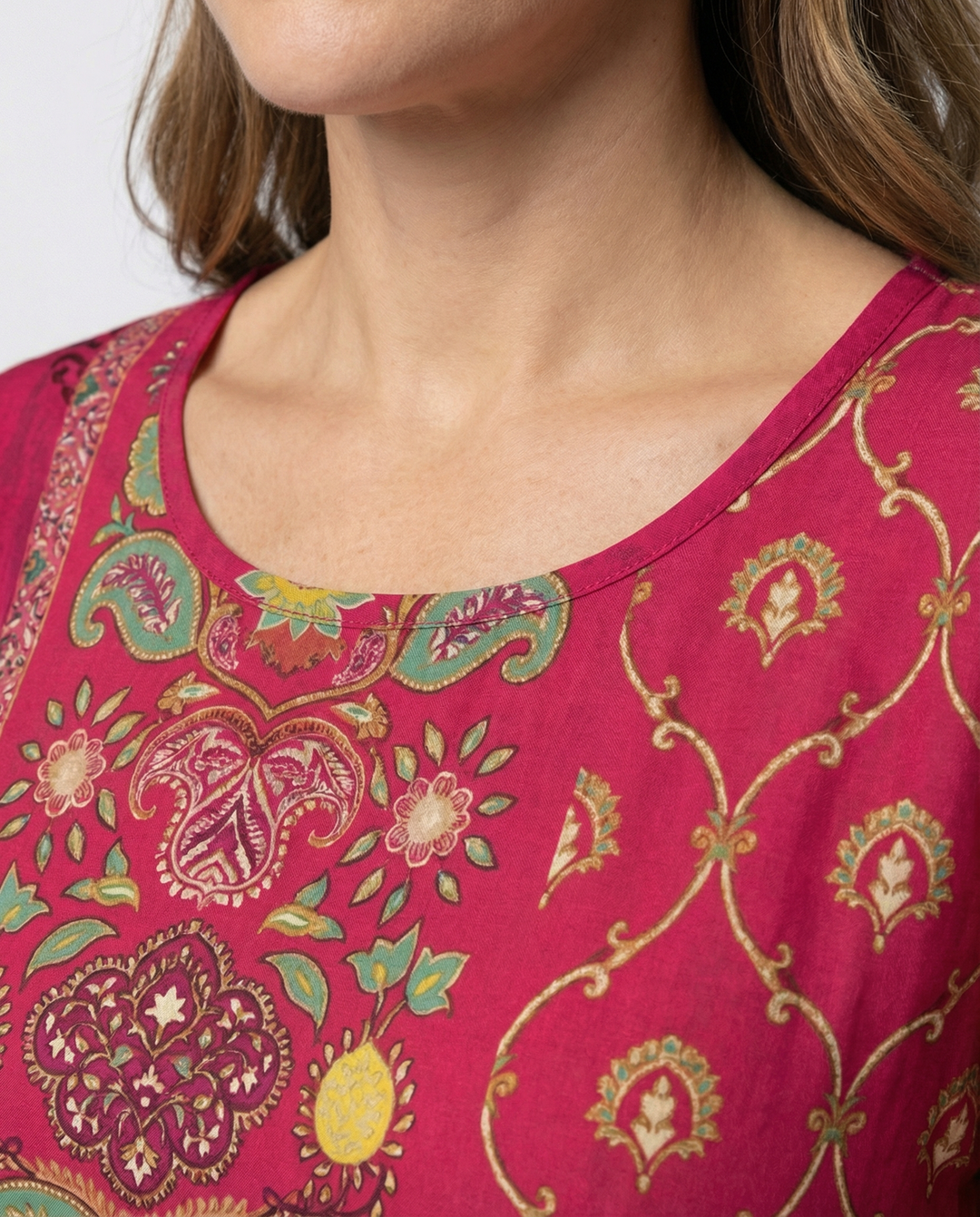 Women's Boho Kaftan Dress with Flowing Fabric & Side Slit Lune London