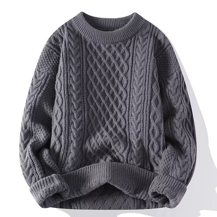 Lune London | Knit Sweater - Soft Cable Knit - Round Neck - Long Sleeve Comfortable Fit