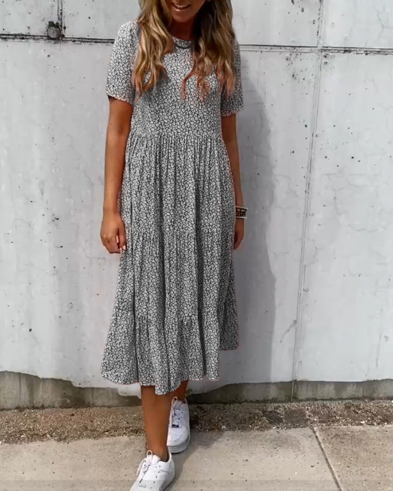 Lune London | Short sleeve dress with floral pattern