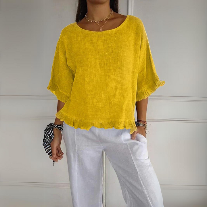 Lune London | Linen shirt with ruffle