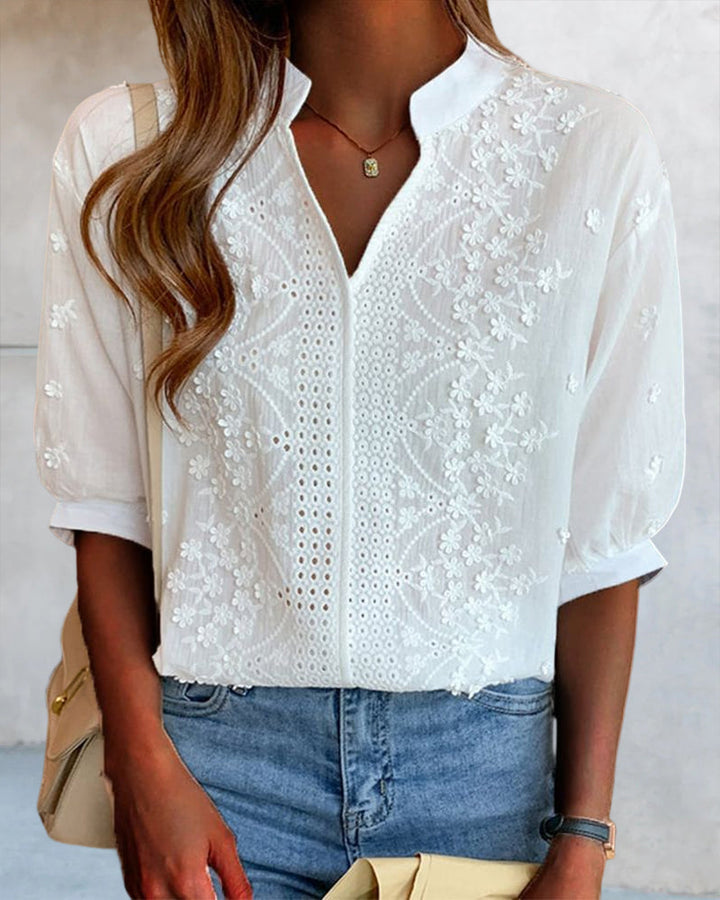 Lune London | White blouse with puff sleeves