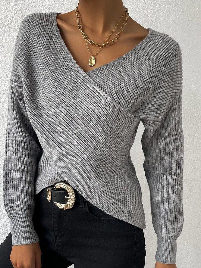 Lune London | Knit Blouse with Folded V-Neck Elegant and Simple