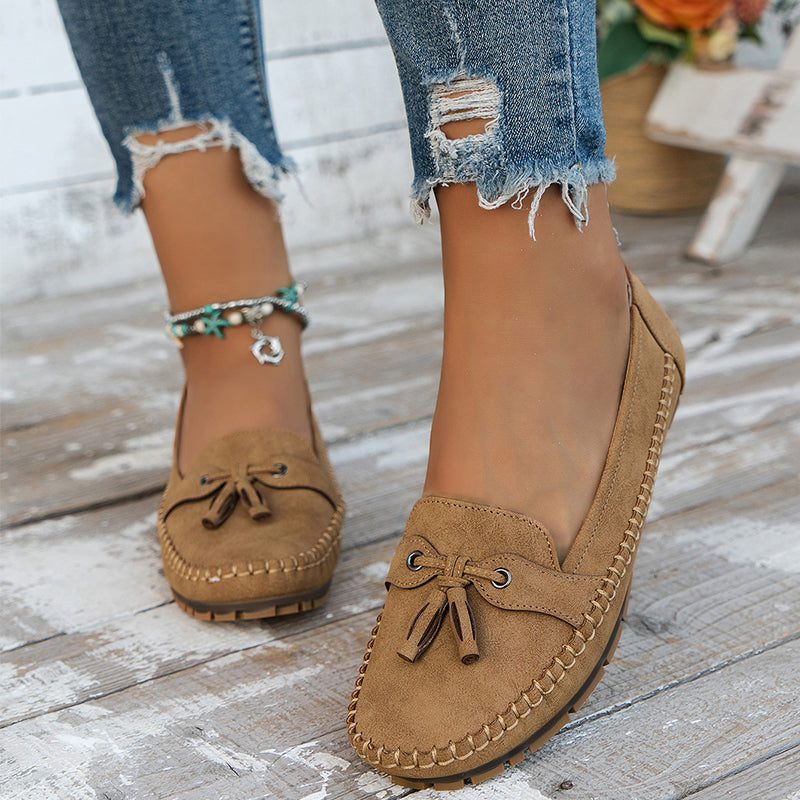 Lune London | Classic Suede Loafers with Tassel Detail for Women