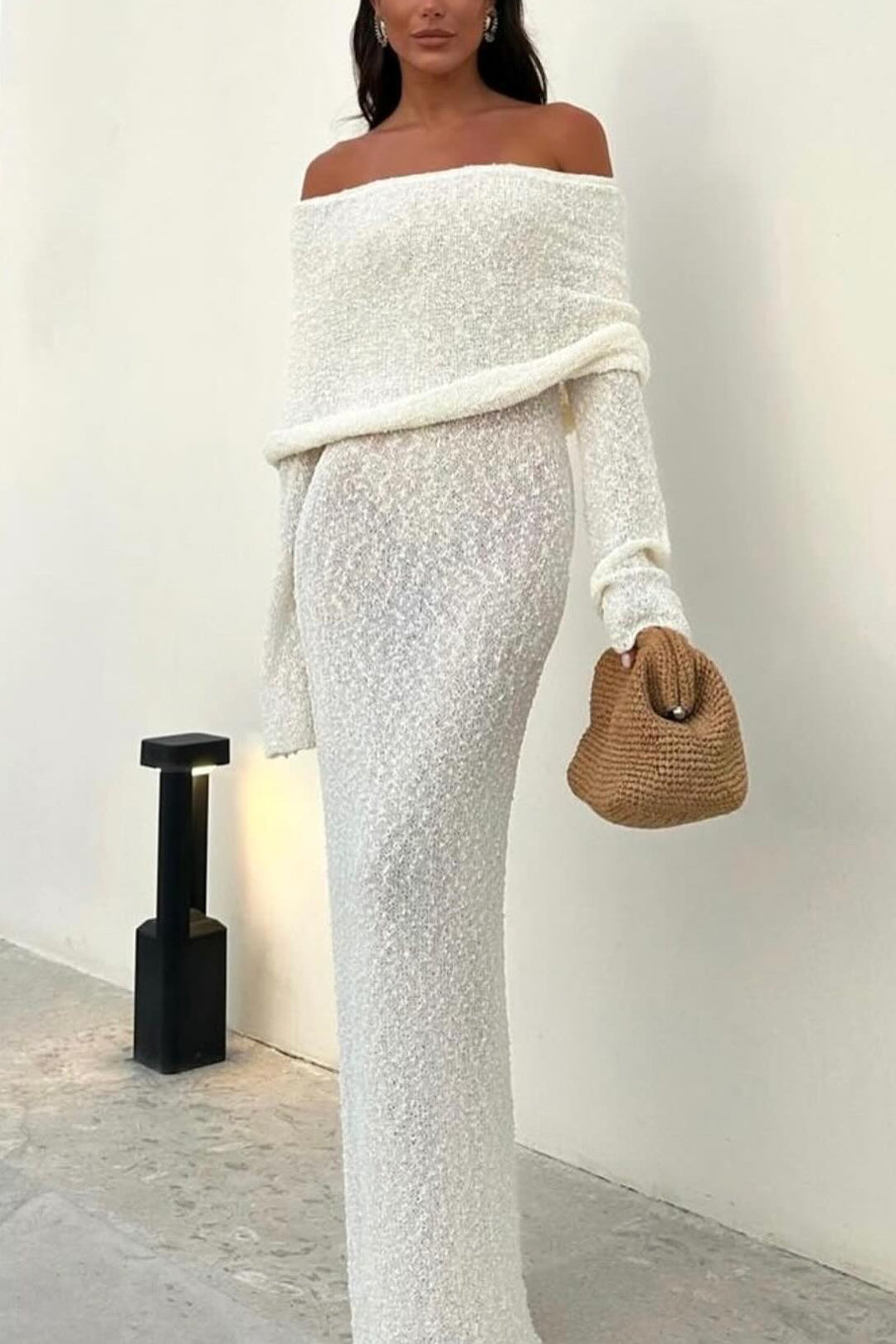 Lune London | Maxi knitted dress without shoulders