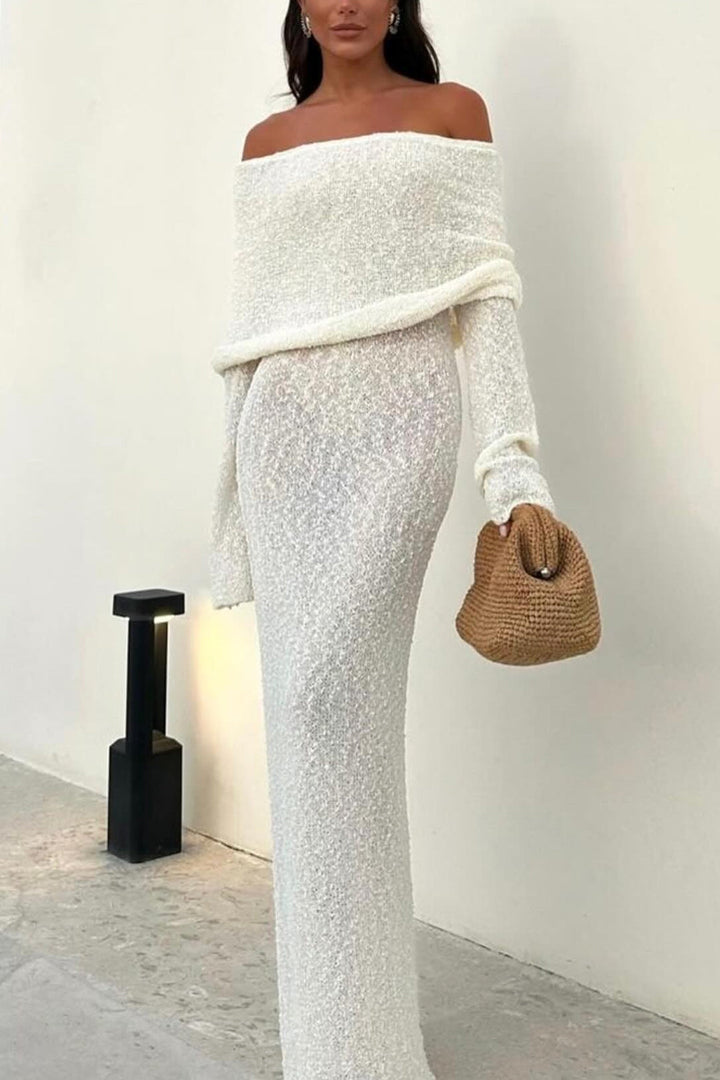 Lune London | Maxi knitted dress without shoulders