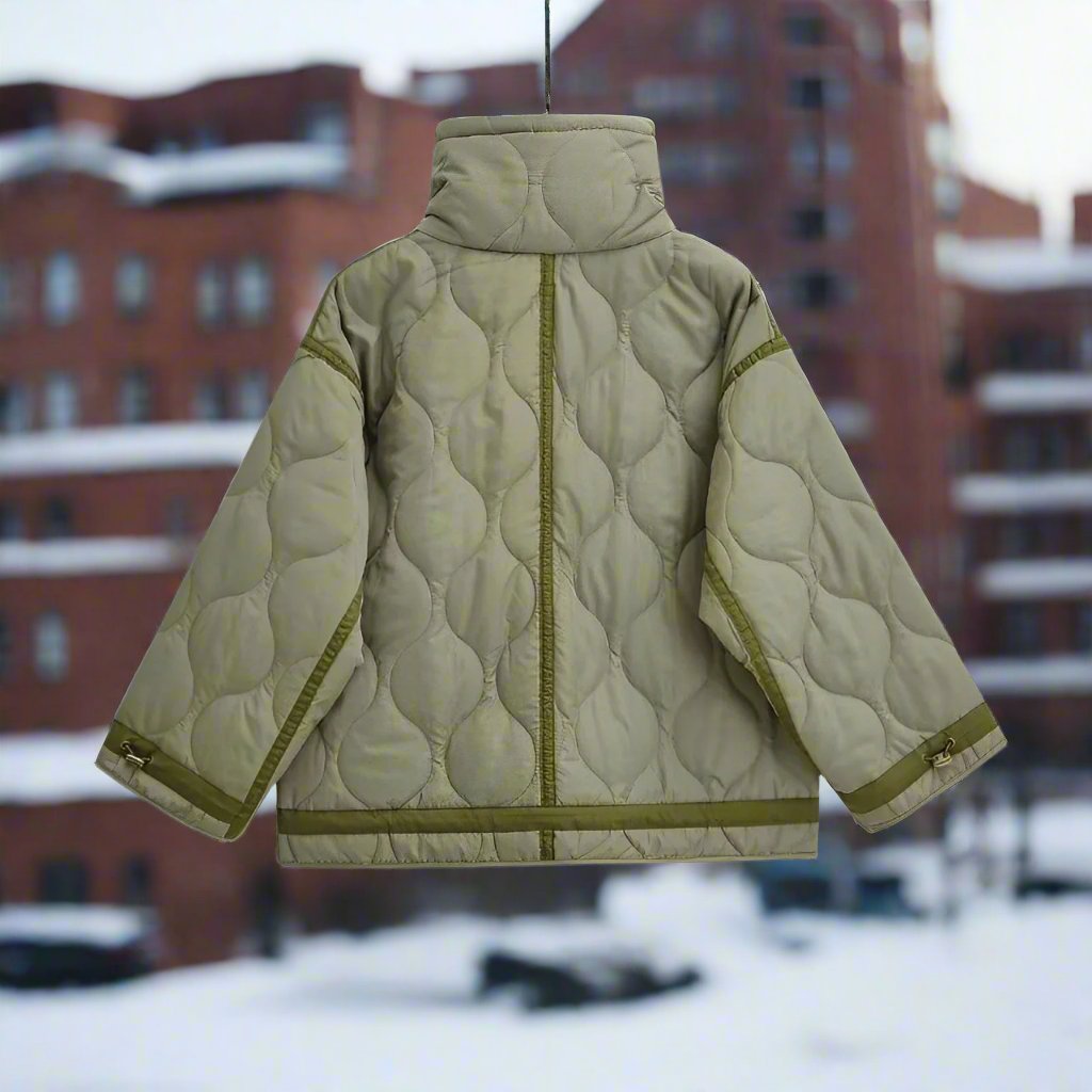 Lune London | Women's hip-length cotton jacket with stand-up collar and drawstring