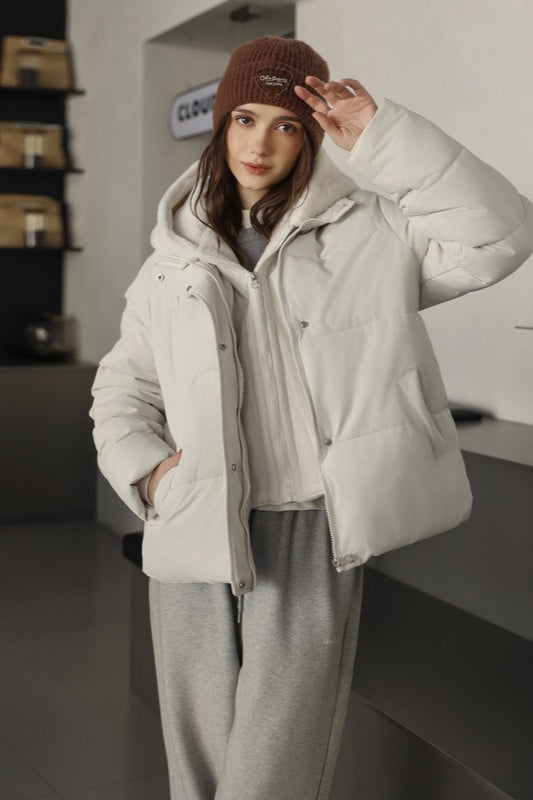 Lune London | Fur panel cropped puffer jacket