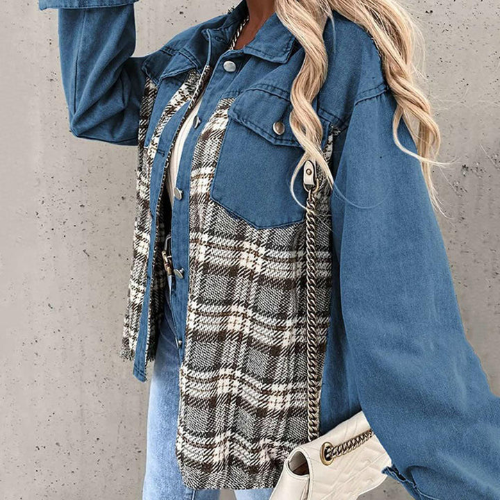 Lune London | Elegant women's jacket with a check pattern and classic collar