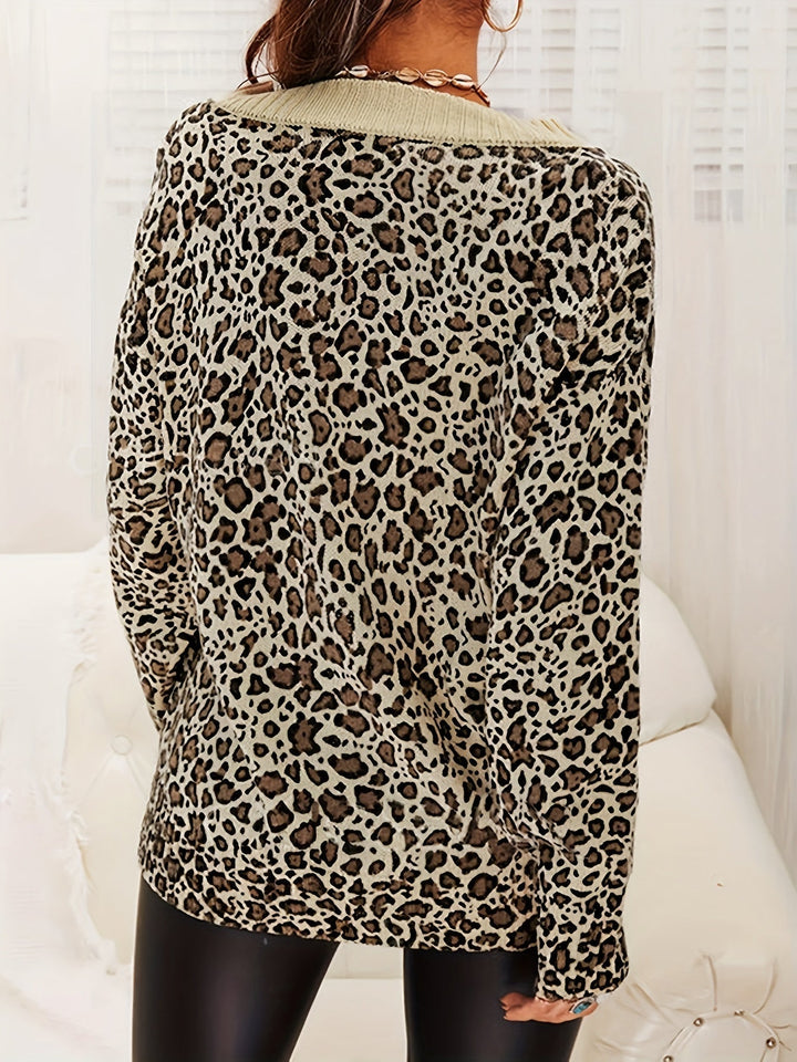 Lune London | Leopard V-Neck Sweater