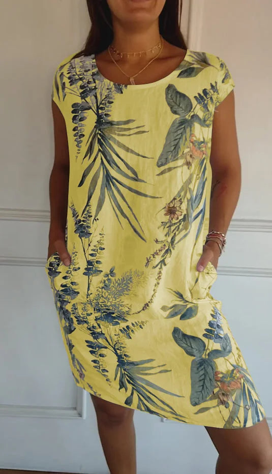 Lune London | Women Printed Cotton and Linen Dress