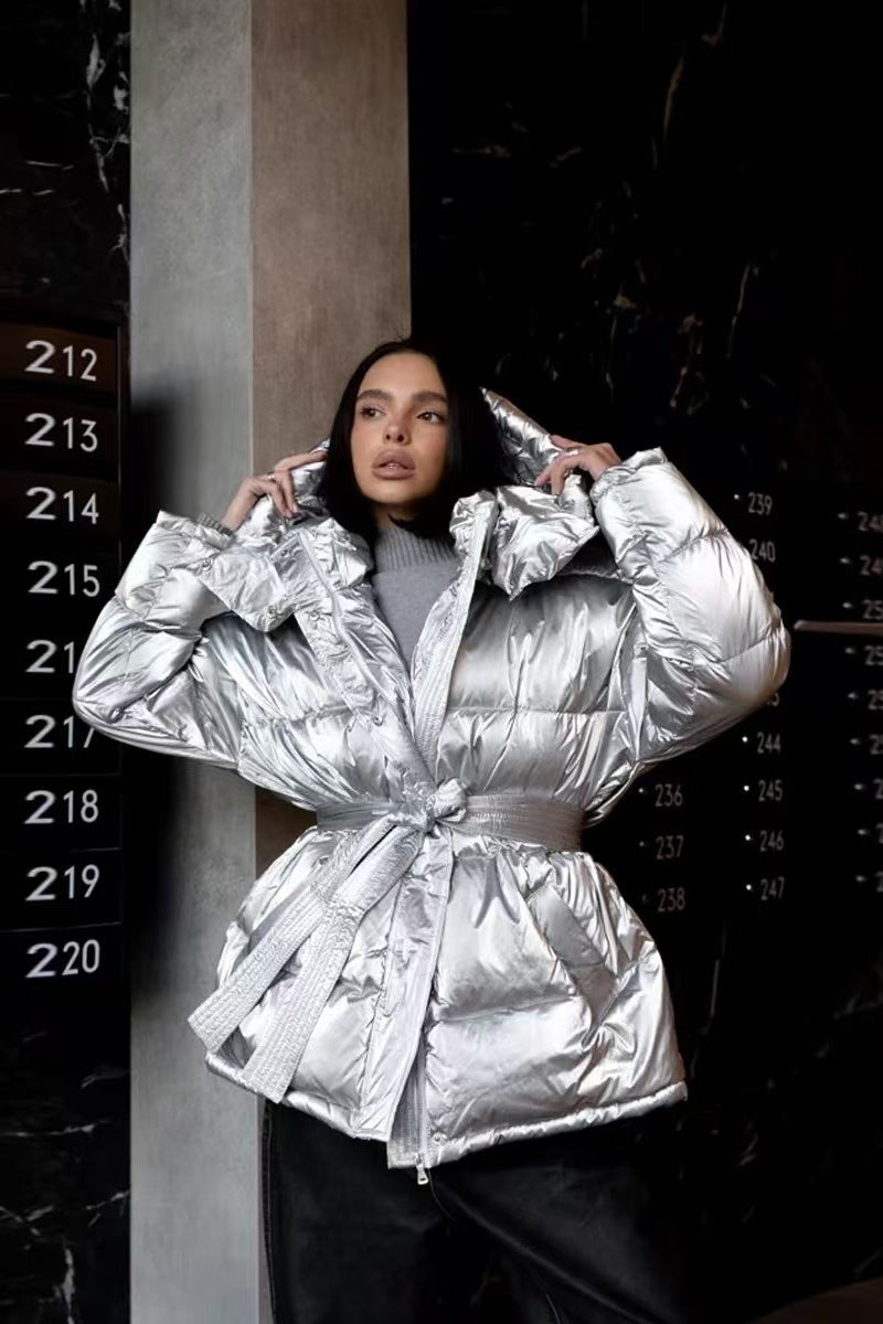 Lune London | Hooded Belted Quilted Puffer Coat