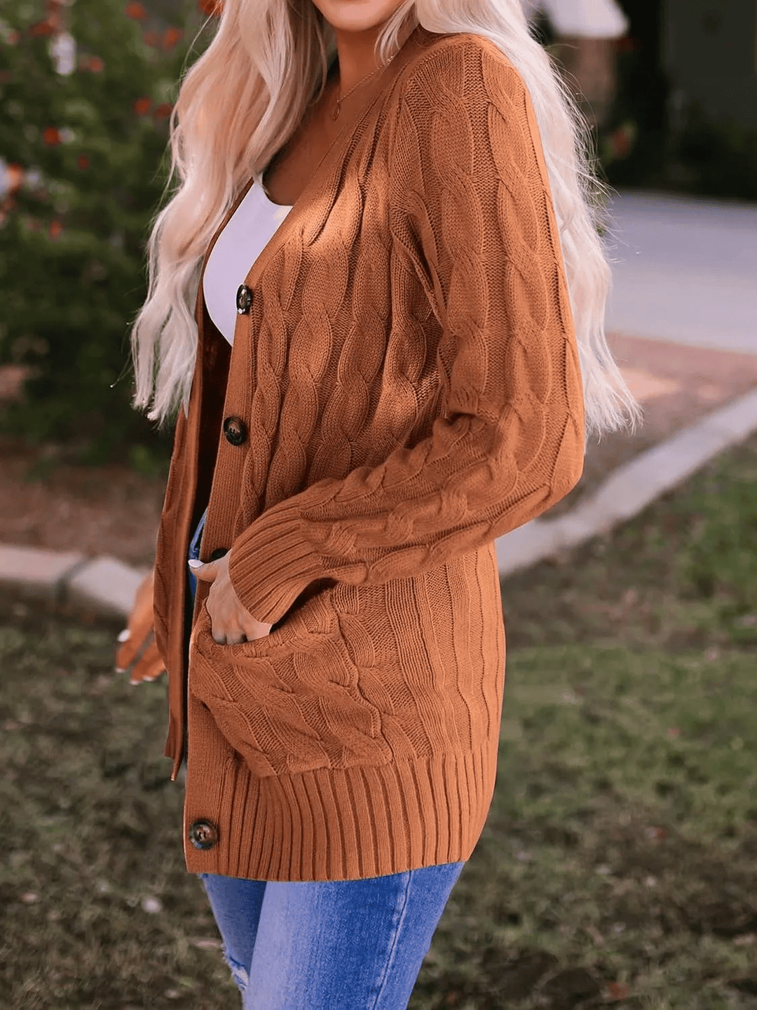 Lune London | Open Knit Cardigan with Cable Pattern