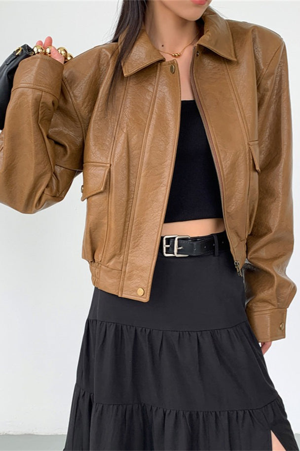 Lune London | PU Leather Lapel Jacket