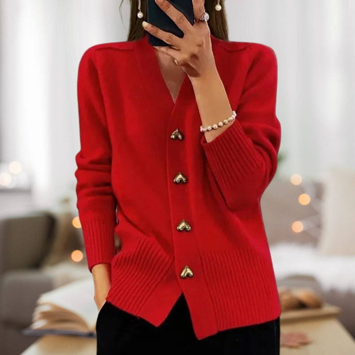 Lune London | Cardigan with heart button accents