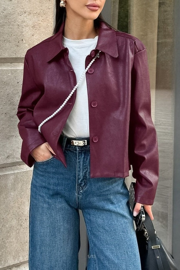 Lune London | Loose Fit PU Leather Jacket
