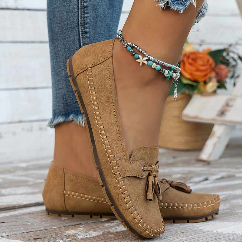 Lune London | Classic Suede Loafers with Tassel Detail for Women