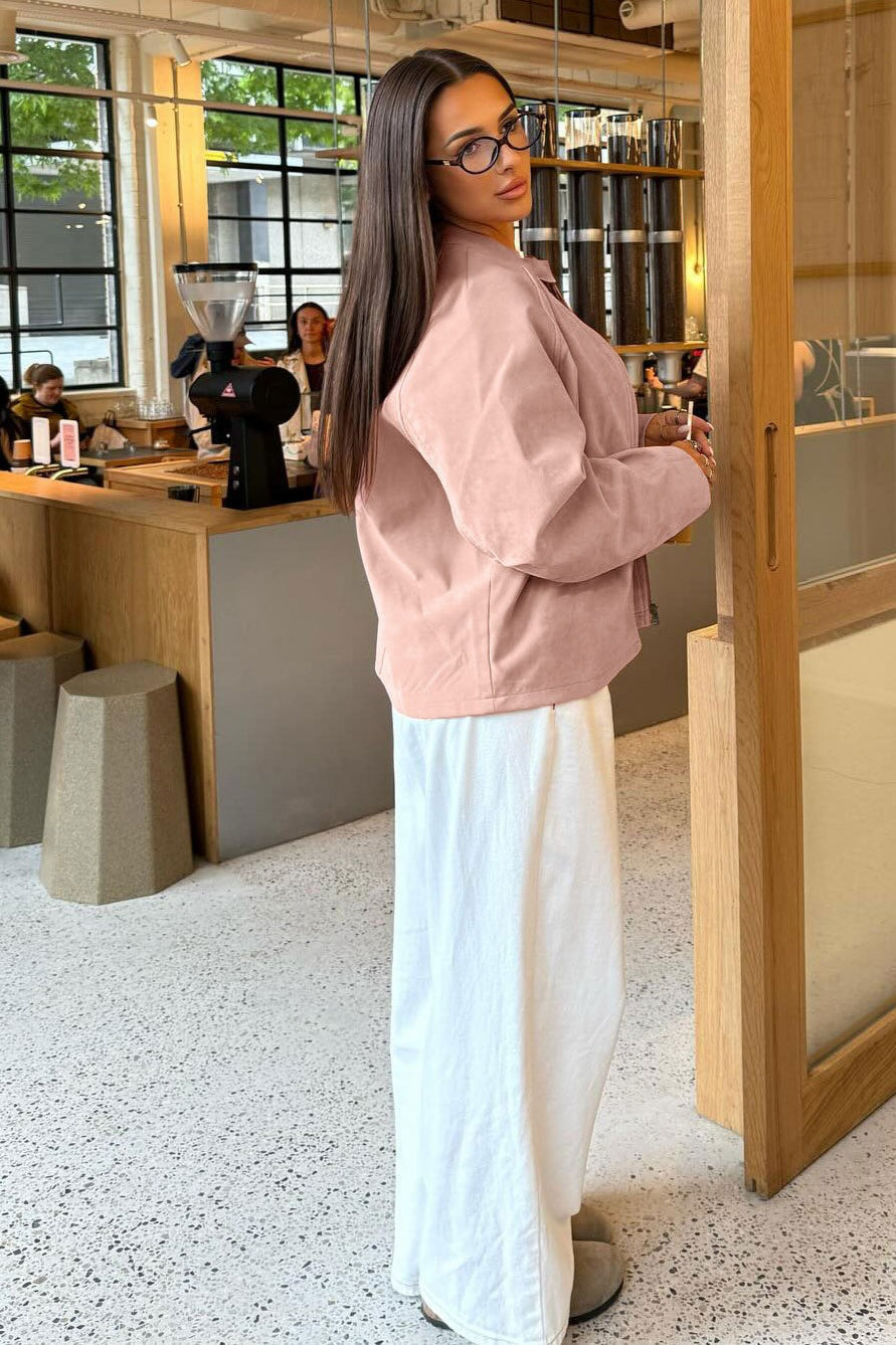 Lune London | Collar Suede Long Sleeve Jacket