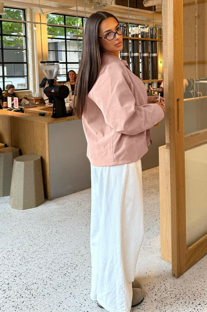 Lune London | Collar Suede Long Sleeve Jacket