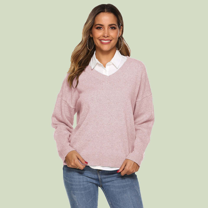Lune London | Knit Sweater - V-Neck - Loose Fit - Long Sleeves - Soft and Comfortable