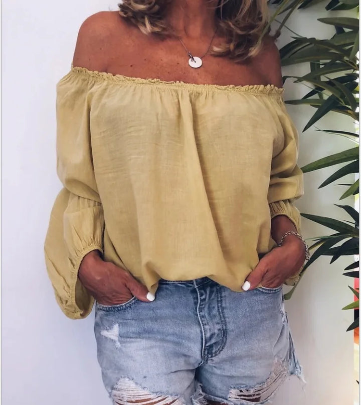 Lune London | Off Shoulder Blouse with Elegant Balloon Sleeves