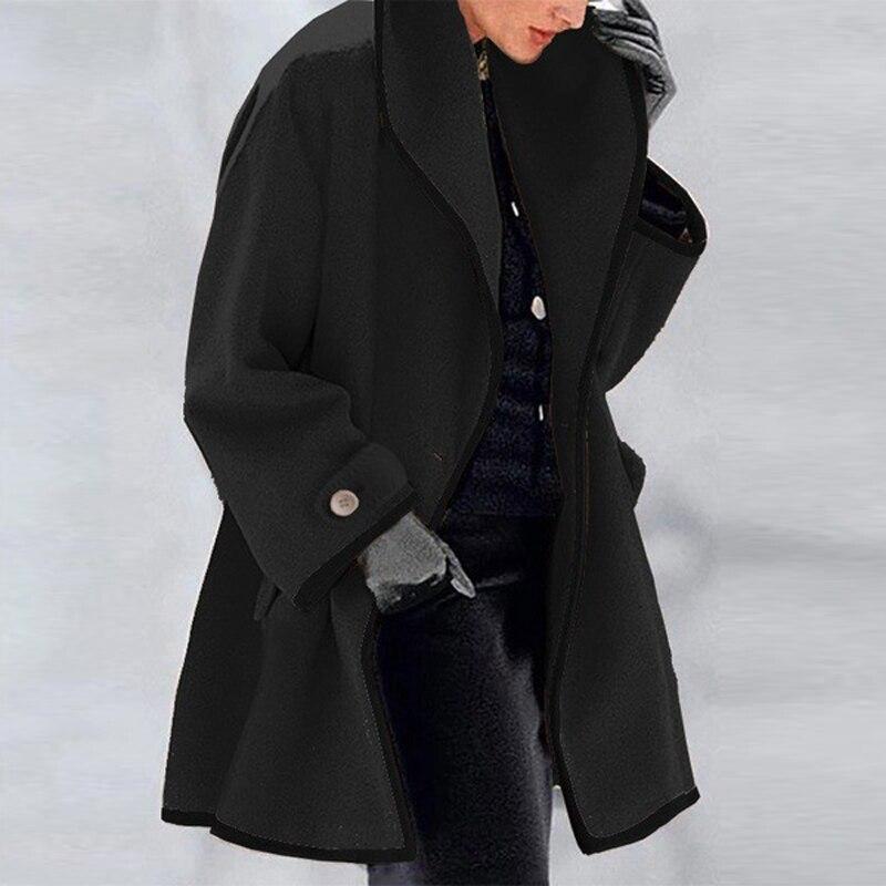 Lune London | Coat - Wool blend - Oversized fit - Draped collar - Long style