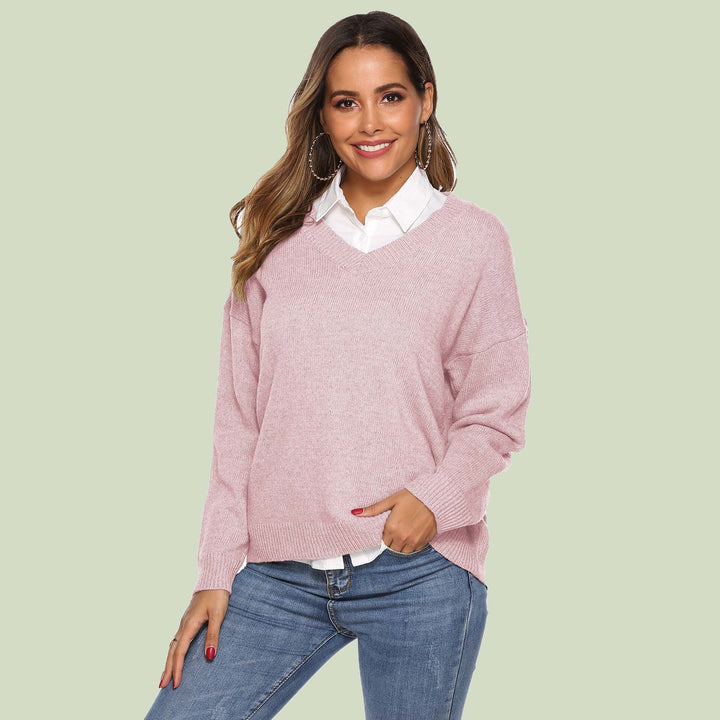 Lune London | Knit Sweater - V-Neck - Loose Fit - Long Sleeves - Soft and Comfortable