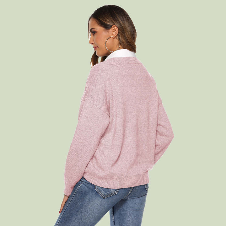 Lune London | Knit Sweater - V-Neck - Loose Fit - Long Sleeves - Soft and Comfortable