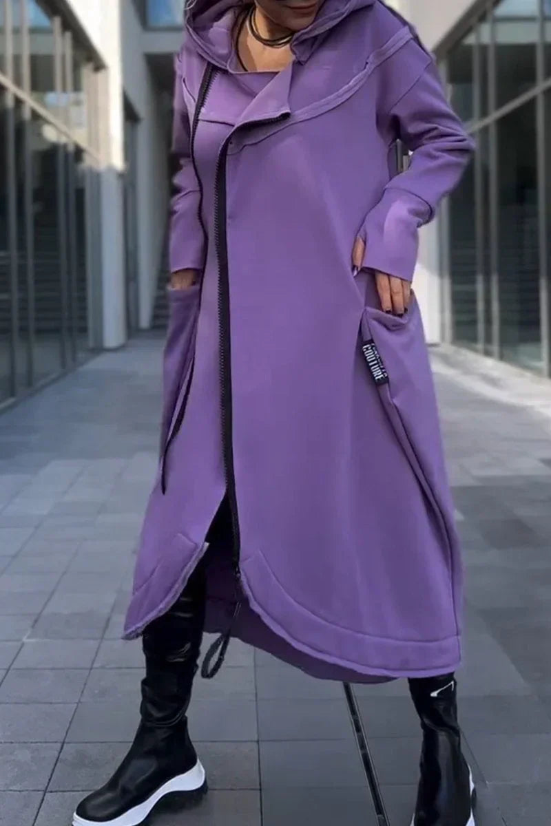 Chic und Stil | Long hoodie dress with modern cut