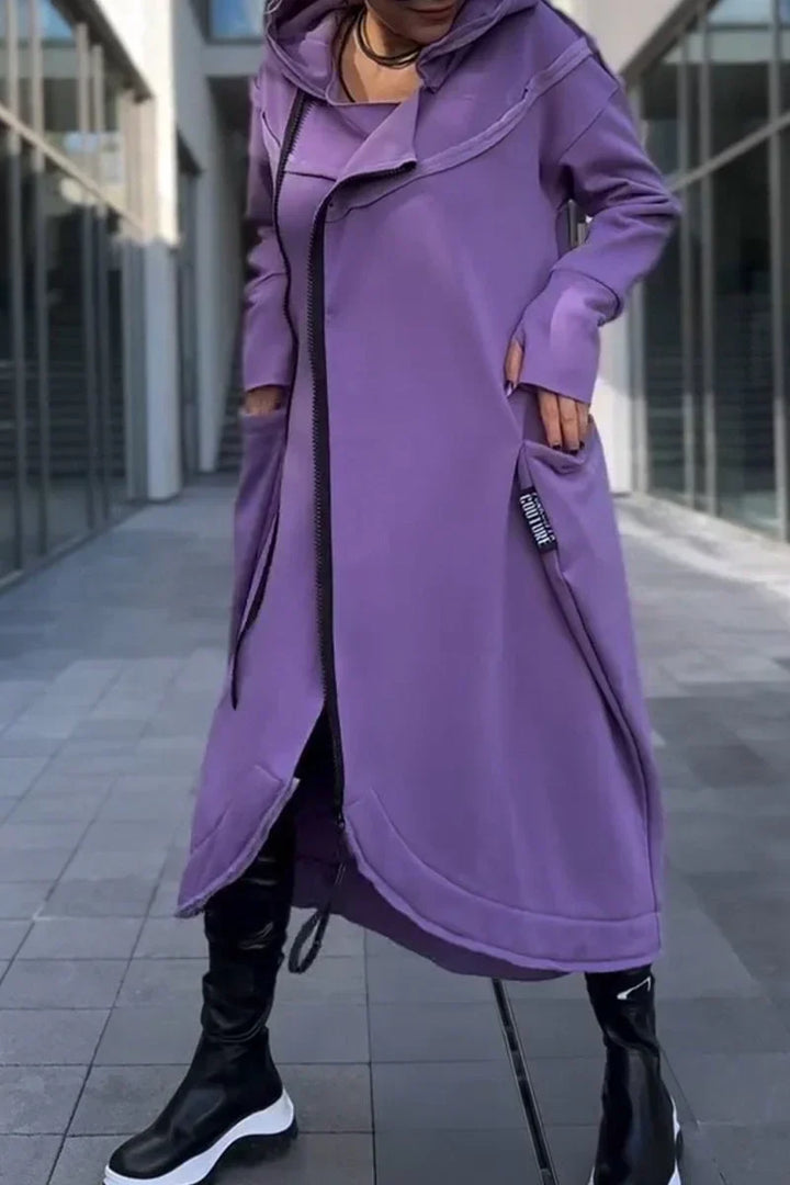 Chic und Stil | Long hoodie dress with modern cut
