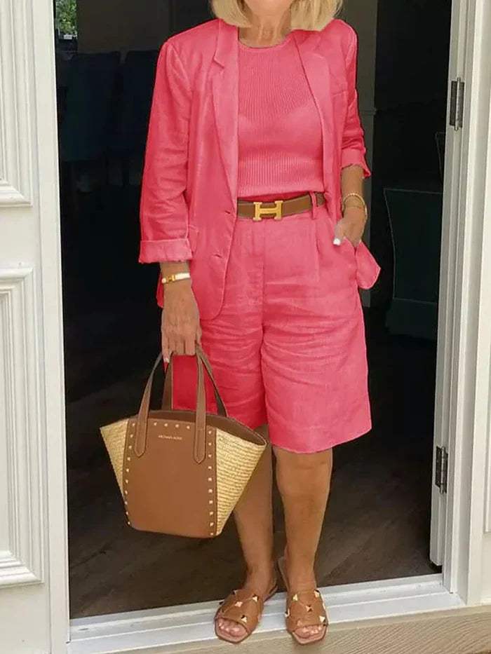 Lune London | Costume femme - Blazer élégant et short - Avec style - Idéal pour les jours chauds