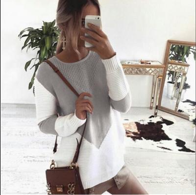 Ladies Knitted Sweater with Geometric Pattern Lune London