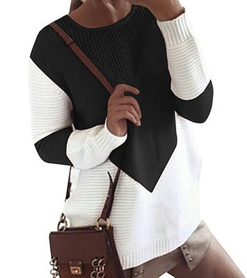 Ladies Knitted Sweater with Geometric Pattern Lune London