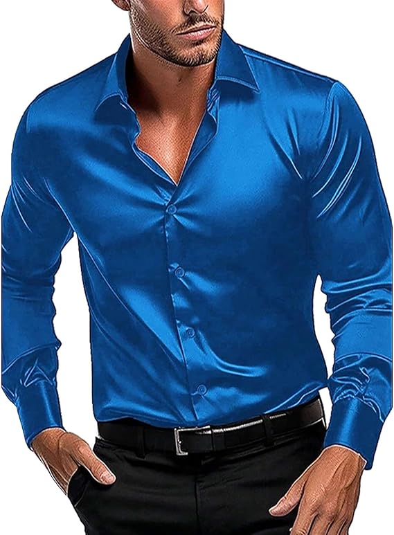 Men's High Gloss Satin Shirt with Modern Cut and Elegant Details Lune London