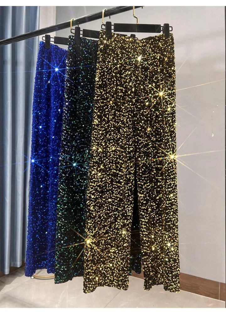 Chic Und Stil | Wide Sun Pants with Sequins