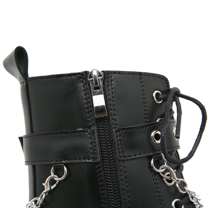 Lune London | Black Boots with High Heels In Martens Style