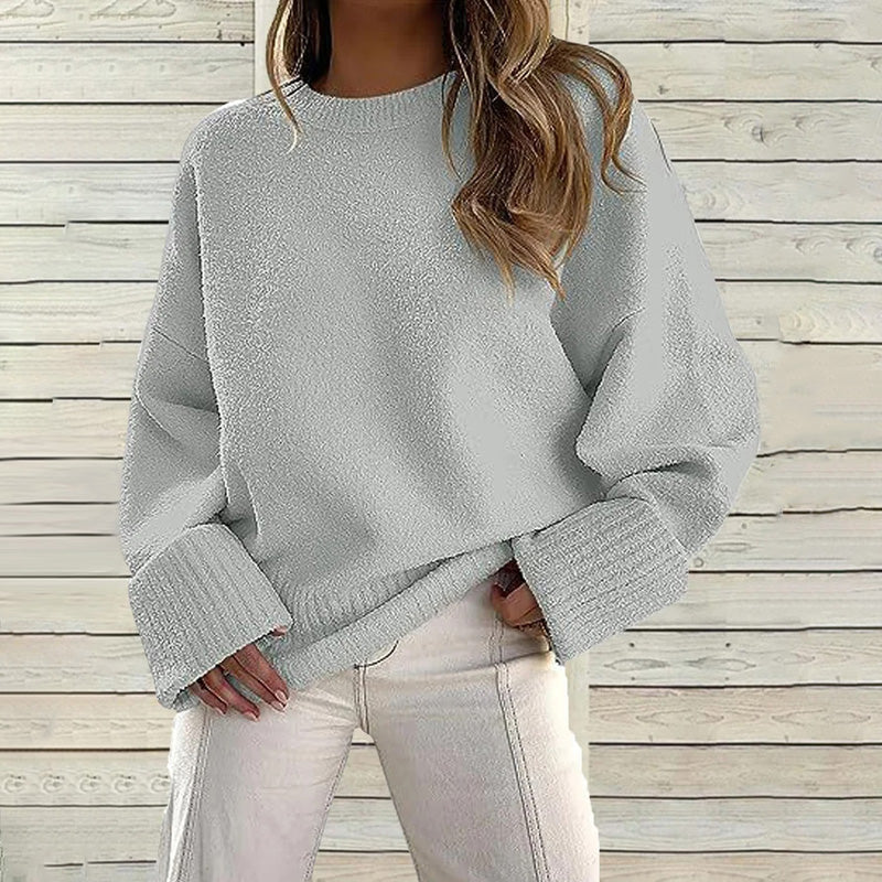 Lune London | Solid Color Sweater with Round Neck