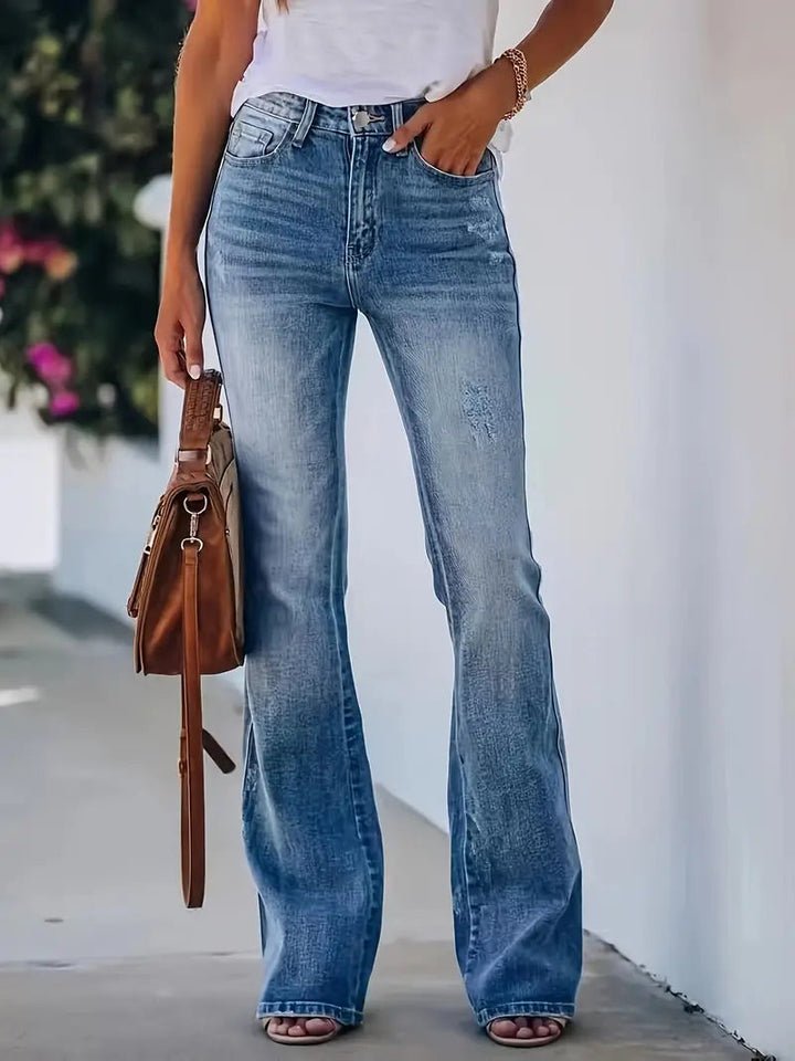 Lune London | Washed Bootcut Jeans with High Stretch for Women