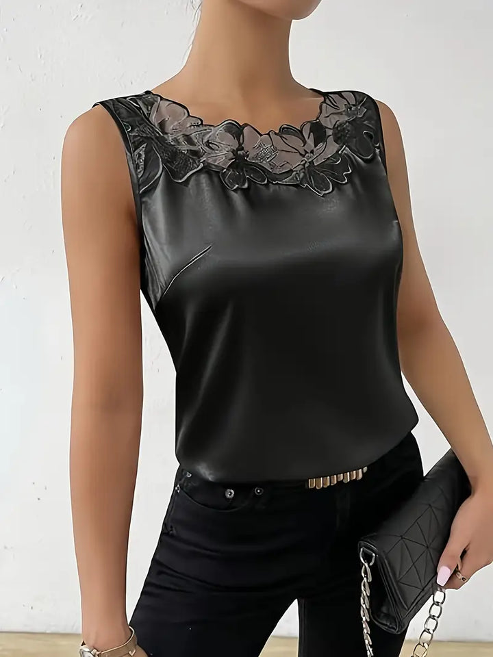 Lune London | Satin blouse with floral detail for women