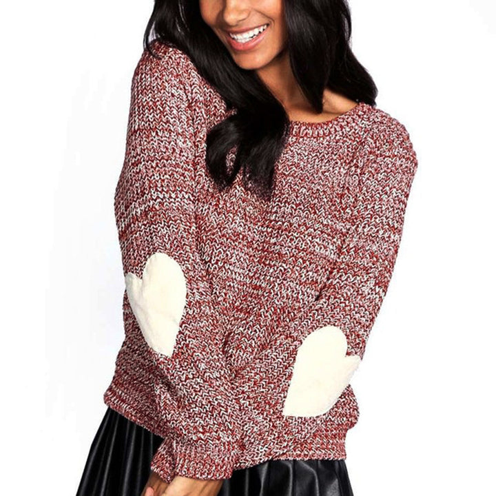 Sweater en tricot pour femmes avec des appliqués en forme de cœur et coupe décontractée Chic & Stil