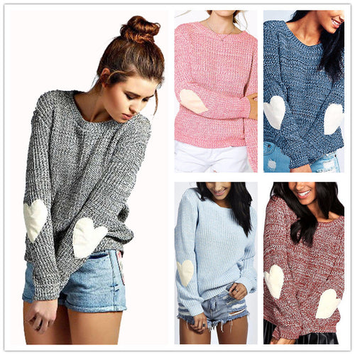 Women's sweater with heart-shaped elbow patches and a relaxed structure Lune London