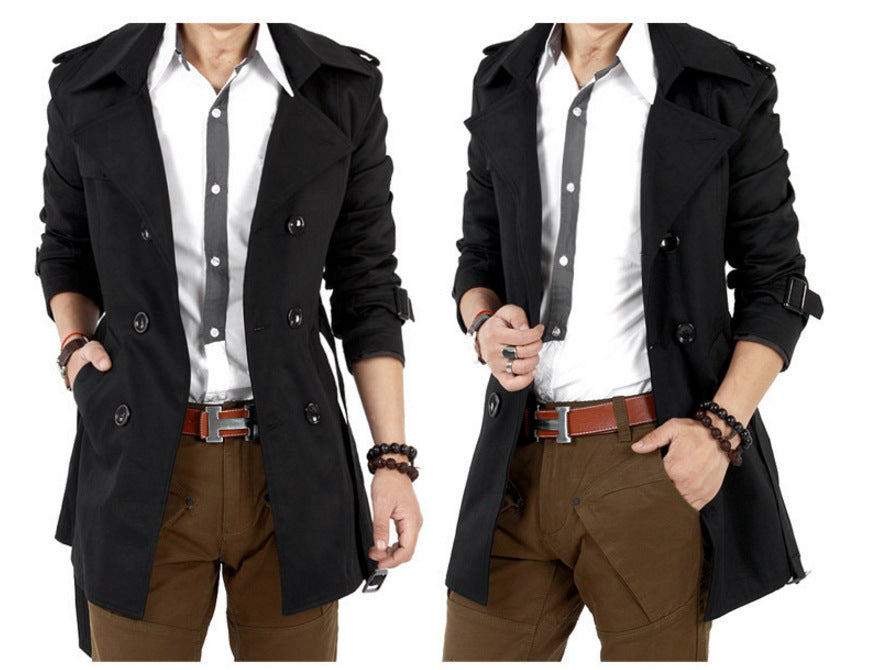 Fashionable trench coat for men with double-breasted buttons and practical pockets Lune London