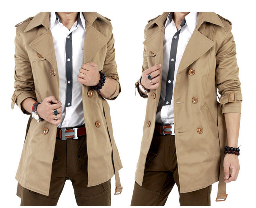 Fashionable trench coat for men with double-breasted buttons and practical pockets Lune London